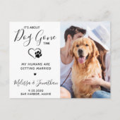 Moderne foto Funny Pet Wedding Dog bespaart datum Aankondigingskaart (Voorkant)