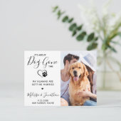 Moderne foto Funny Pet Wedding Dog bespaart datum Aankondigingskaart (Staand voorkant)