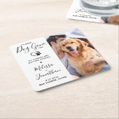 Moderne foto Funny Pet Wedding Dog bespaart datum Kartonnen Onderzetters (Schuin)