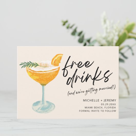 Moderne foto Funny Wedding Save the Date (Staand voorkant)