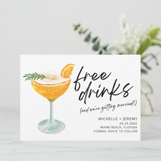 Moderne foto Funny Wedding Save the Date (Staand voorkant)