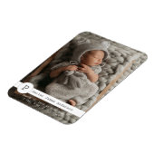 Moderne foto geboorte aankondiging monogram magneet (Linkerzijde)