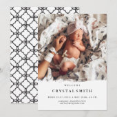 Moderne foto-geboorteaankondiging | Fotokaart van  Kaart (Voorkant / Achterkant)