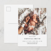 Moderne foto-geboorteaankondiging | Fotokaart van  Uitnodiging Briefkaart (Voorkant / Achterkant)