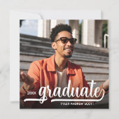 Moderne foto gebrande Sinaasappel Afstuderen Kaart (Voorkant)