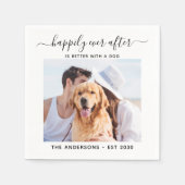 Moderne foto, gelukkig altijd na aangepaste bruilo servet (Voorkant)