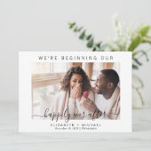 Moderne foto, gelukkig altijd na save the date (Staand voorkant)