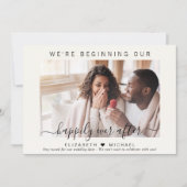 Moderne foto gelukkig ooit na crème Verloving Aankondiging (Voorkant)