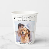 Moderne foto, gelukkig ooit na het huwelijk papieren bekers (Achterkant)