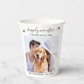 Moderne foto, gelukkig ooit na het huwelijk papieren bekers (Voorkant)