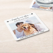 Moderne foto, gelukkig ooit na hondenweduwschap kartonnen onderzetters (Schuin)