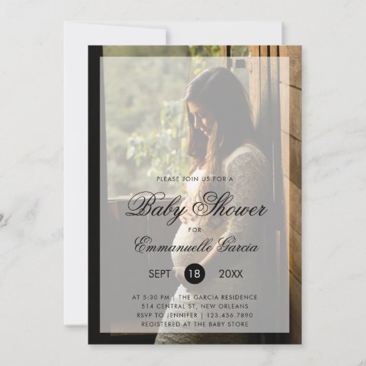 Moderne foto Genderneutraal Baby shower Kaart (Voorkant)