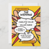 Moderne foto Geometric Comic Book Wedding Kaart (Voorkant)