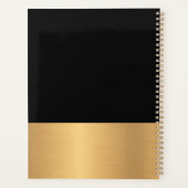 Moderne foto Gold Black Elegant personaliseert Planner (Achterkant)