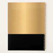 Moderne foto Gold Black Elegant personaliseert Planner (Achterkant)