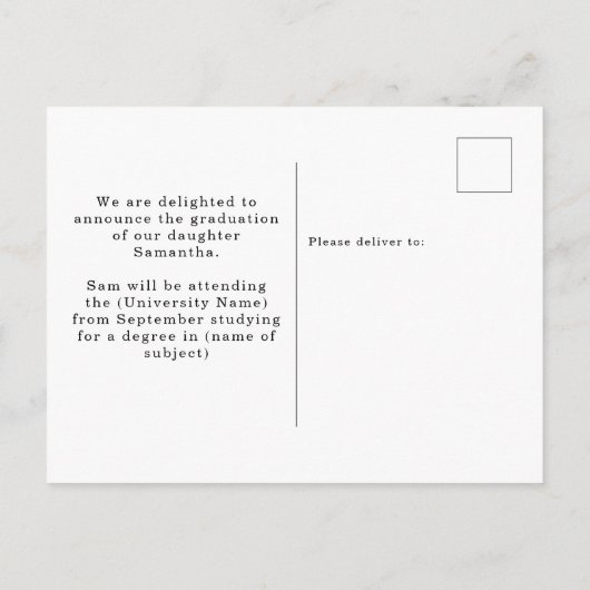 Moderne foto Gold Blue 2025 Afstuderen Aankondigingskaart (Achterkant)