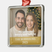 Moderne foto Gold Foil Snowflake familie Metalen Ornament (Links)