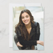 Moderne FOTO Golden Blue Marble Graduation Party Kaart (Achterkant)