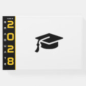 Moderne foto Goud Zwart Afstuderen Gastenboek (Achterkant)