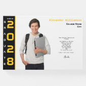 Moderne foto Goud Zwart Afstuderen Gastenboek (Voorkant)