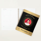 Moderne Foto Goud Zwart Elegante Custom Planner (Display)