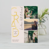 Moderne Foto Grad Blush Roze Folie Uitnodiging (Staand Voorkant)