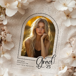 Moderne foto grad transparant acrylaat aankondigin acryl uitnodigingen