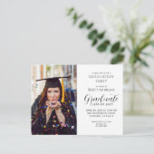 Moderne foto-gradatie Cap Gown Uitnodiging Briefkaart (Staand voorkant)