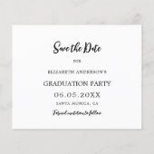 Moderne foto Graduation Party Save the Date kaart (Achterkant)