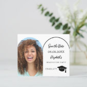 Moderne foto Graduation Party Save the Date kaart (Staand voorkant)