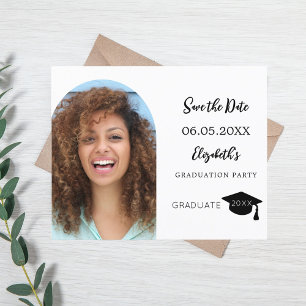 Moderne foto Graduation Party Save the Date kaart