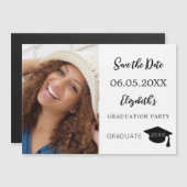 Moderne foto Graduation Party Save the Date kaart Magnetische Uitnodiging (Voorkant / Achterkant)