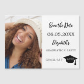 Moderne foto Graduation Party Save the Date kaart Magnetische Uitnodiging (Voorkant)