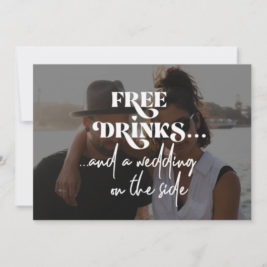 Moderne foto grappige casual QR CODE bruiloft Kaart (Voorkant)