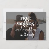 Moderne foto grappige QR CODE bruiloft Save The Date (Voorkant)