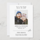 Moderne foto gratis Booze Coupon Weddenschap Save The Date (Voorkant)
