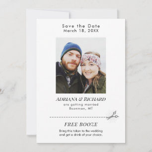 Moderne foto gratis Booze Coupon Weddenschap  Save The Date