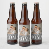 Moderne foto grijs Het is goed om thuiscitaat te z Bier Etiket (Flessen)