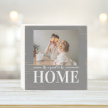 Moderne foto grijs Het is goed om thuiscitaat te z Houten Kist Print<br><div class="desc">Moderne foto grijs Het is goed om thuiscitaat te zijn</div>