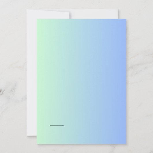 Moderne foto groen blauw verloop opslaan de datum kaart (Achterkant)