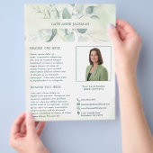Moderne foto groen eucalyptus elegant rustiek flyer (Hand)