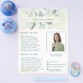 Moderne foto groen eucalyptus elegant rustiek flyer (Enkel)