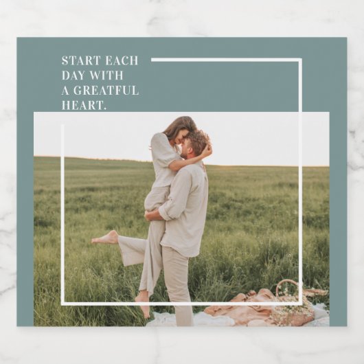 Moderne foto Groene familie — liefdevol cadeau Bier Etiket (Enkel label)