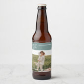 Moderne foto Groene familie — liefdevol cadeau Bier Etiket (Voorkant)