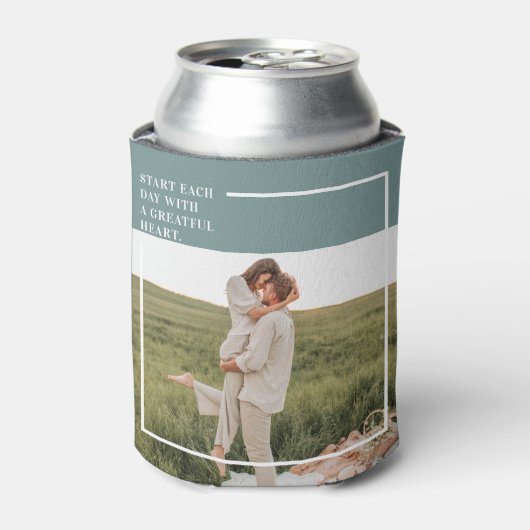 Moderne foto Groene familie — liefdevol cadeau Blikjeskoeler (Blikje Voorkant)