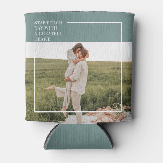 Moderne foto Groene familie — liefdevol cadeau Blikjeskoeler (Voorkant)