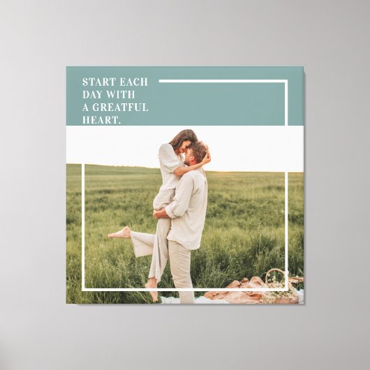 Moderne foto Groene familie — liefdevol cadeau Canvas Afdruk (Voorkant)