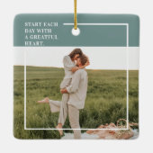 Moderne foto Groene familie — liefdevol cadeau Keramisch Ornament (Achterkant)