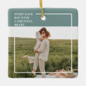 Moderne foto Groene familie — liefdevol cadeau Keramisch Ornament (Voorkant)