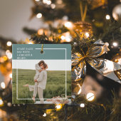 Moderne foto Groene familie — liefdevol cadeau Keramisch Ornament